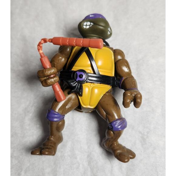 TMNT Vintage Donatello Soft Head 1988 With Nunchucks Playmates Toys VG Pre-owned - Picture 2 of 7